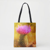 Tote Bag Fleur de chardon violet gros plan (Devant)