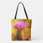 Tote Bag Fleur de chardon violet gros plan (Dos)