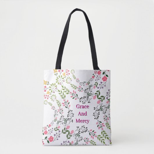 Tote Bag Fleur de Clémence et de Grâce Blanche (Devant)