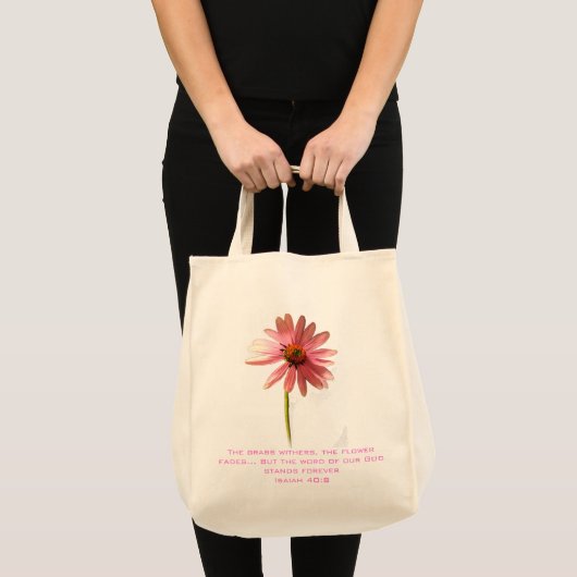 Tote Bag Fleur de cône rose L'Herbe Retire mais (Devant (produit))