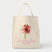 Tote Bag Fleur de cône rose L'Herbe Retire mais (Devant)