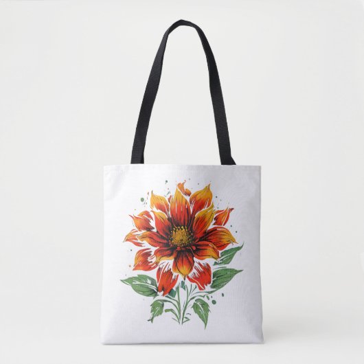Tote Bag Fleur de feu Dahlia (Devant)