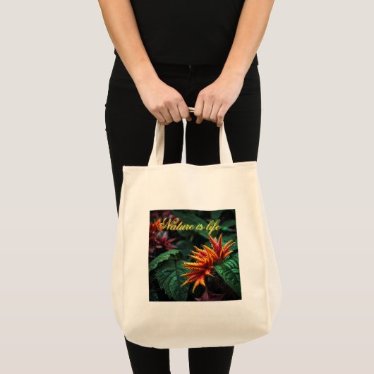 Tote Bag Fleur de feu de la jungle enchantée (Devant (produit))