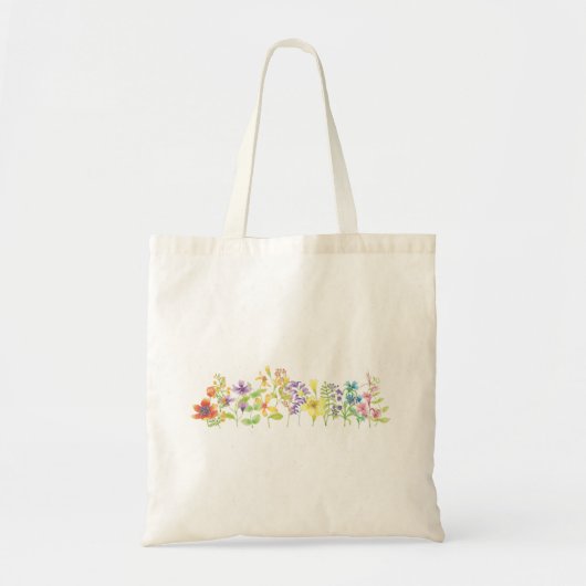 Tote Bag Fleur de fleur sauvage colorée (Devant)