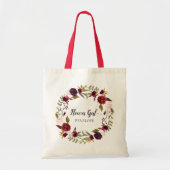 Tote Bag Fleur de fleurs de la florale de Marsala Burgundy (Devant)