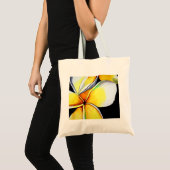 Tote Bag Fleur de frangipanier jaune tropical art original (Devant (produit))