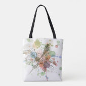 Tote Bag Fleur de ketmie et arrière - plan d'aquarelle (Dos)