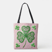 Tote Bag Fleur de lacets coquette trèfle Saint-Patrick  (Dos)