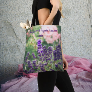 Tote Bag Fleur de lavande et rose du jardin provençal