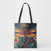Tote Bag Fleur de libellule vibrante Fleur des nuances oran (Devant)