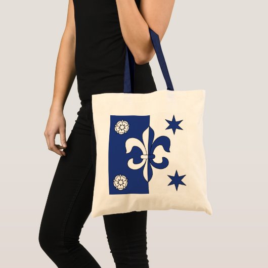 Tote Bag Fleur de lis bleu (Devant (produit))