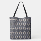 Tote Bag Fleur-De-lis marine royale pattern.monogram. (Dos)