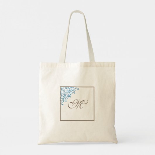 Tote Bag Fleur de Lis Monogramme bleu français (Dos)