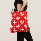 Tote Bag Fleur de lis rouge Motif (De près)