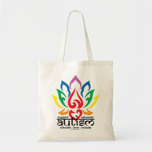 Tote Bag Fleur de Lotus d'autisme