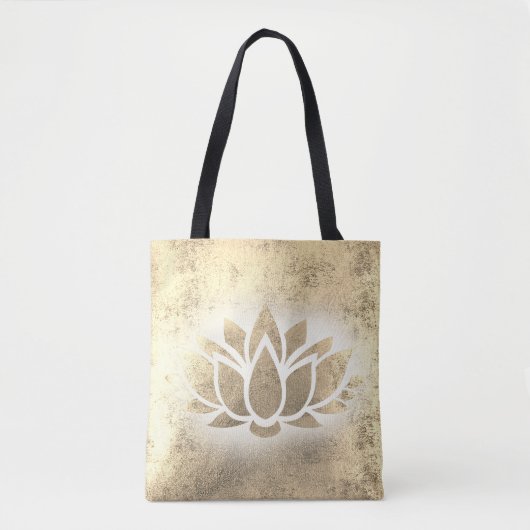 Tote Bag fleur de lotus dorées (Devant)