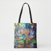 Tote Bag Fleur de lotus illuminée en fleurs (Devant)