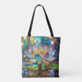 Tote Bag Fleur de lotus illuminée en fleurs (Dos)