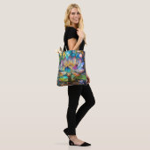 Tote Bag Fleur de lotus illuminée en fleurs (Sur le modèle)