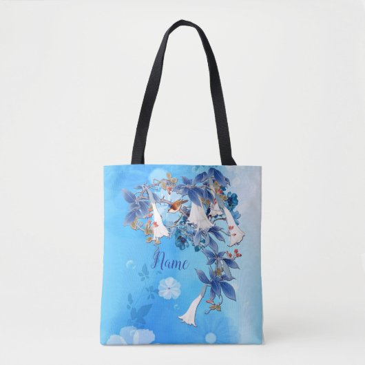 Tote Bag Fleur de lune d'aquarelle blanche (Devant)