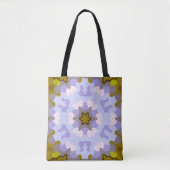 Tote Bag Fleur de Mandala jaune bleu et violet rétro (Devant)