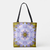 Tote Bag Fleur de Mandala jaune bleu et violet rétro (Dos)