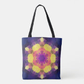 Tote Bag Fleur de Mandala jaune rose et violet rétro (Dos)