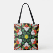 Tote Bag Fleur de Mandala vert orange et jaune (Dos)