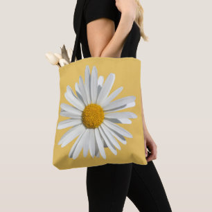 Tote Bag Fleur de marguerite blanche hippie - Mode tendance