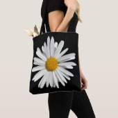 Tote Bag Fleur de marguerite blanche hippie - Mode tendance (De près)