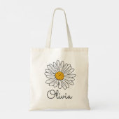 Tote Bag Fleur de marguerite blanche monogrammée (Dos)