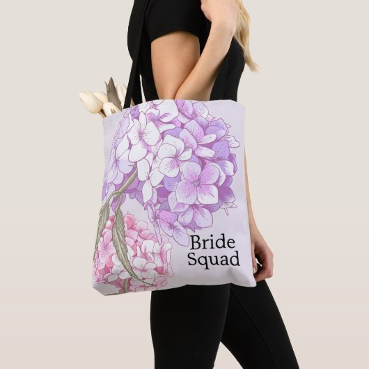 Tote Bag Fleur de mariage élégante Hydrangea personnalisée (De près)