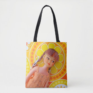 Tote Bag Fleur de miel Power Jaune et Orange