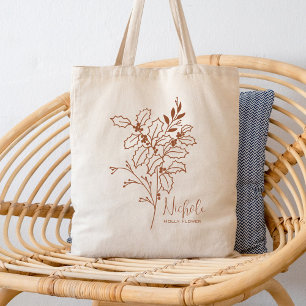 Tote Bag Fleur de mois de naissance personnalisée Décembre 