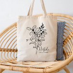 Tote Bag Fleur de mois de naissance personnalisée Décembre<br><div class="desc">Un beau bouquet botanique moderne de saint représente le mois de naissance de décembre. Le cadeau idéal pour montrer à votre personne préférée combien vous vous souciez. Parfait pour toutes les occasions, y compris les anniversaires, les meilleurs amis, la fête des mères, cadeau de demoiselle d'honneur, la nouvelle maman, et...</div>