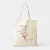 Tote Bag Fleur de mois de naissance personnalisée May Boho (Dos)