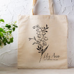 Tote Bag Fleur de mois de naissance personnalisée May Boho<br><div class="desc">Un beau bouquet botanique moderne de fleurs Lily de la Vallée représente le mois de naissance de mai. Le cadeau idéal pour montrer à votre personne préférée combien vous vous souciez. Parfait pour toutes les occasions, y compris les anniversaires, les meilleurs amis, la fête des mères, cadeau de demoiselle d'honneur,...</div>