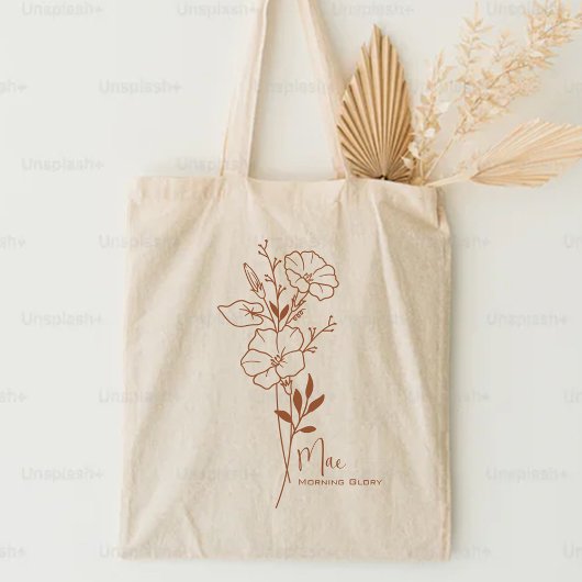 Tote Bag Fleur de mois de naissance personnalisée Septembre
