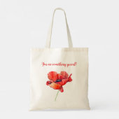 Tote Bag Fleur de naissance d'août Pavot rouge Aquarelle Fl (Dos)