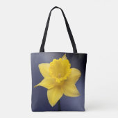 Tote Bag Fleur de Narcisse jaune peinture à l'aquarelle flo (Dos)