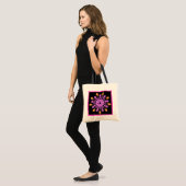Tote Bag Fleur de néon rose et orange (Devant (modèle))