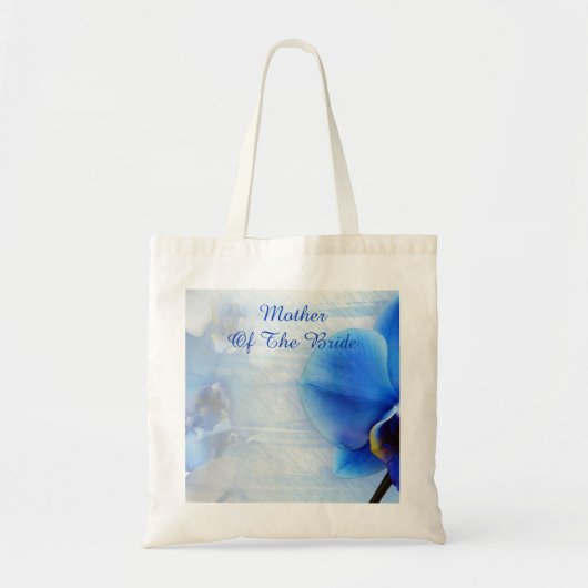 Tote Bag Fleur de orchidée tropicale à l'aquarelle bleue mo (Devant)