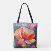 Tote Bag Fleur de pavot Peinture botanique de la fête des m (Dos)