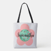 Tote Bag Fleur de Pickleball personnalisée simplement dessi (Dos)