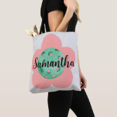 Tote Bag Fleur de Pickleball personnalisée simplement dessi (De près)