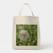 Tote Bag Fleur de pissenlit blanc sur herbe verte (Dos)