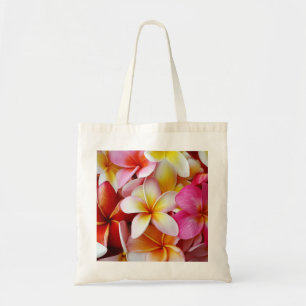 Tote Bag Fleur de Plumeria mixte jaune rose