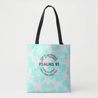 Tote Bag Fleur de psaume 91 à la menthe