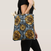 Tote Bag Fleur de rose dorée (De près)