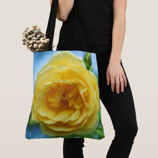 Tote Bag Fleur de rose jaune (De près)